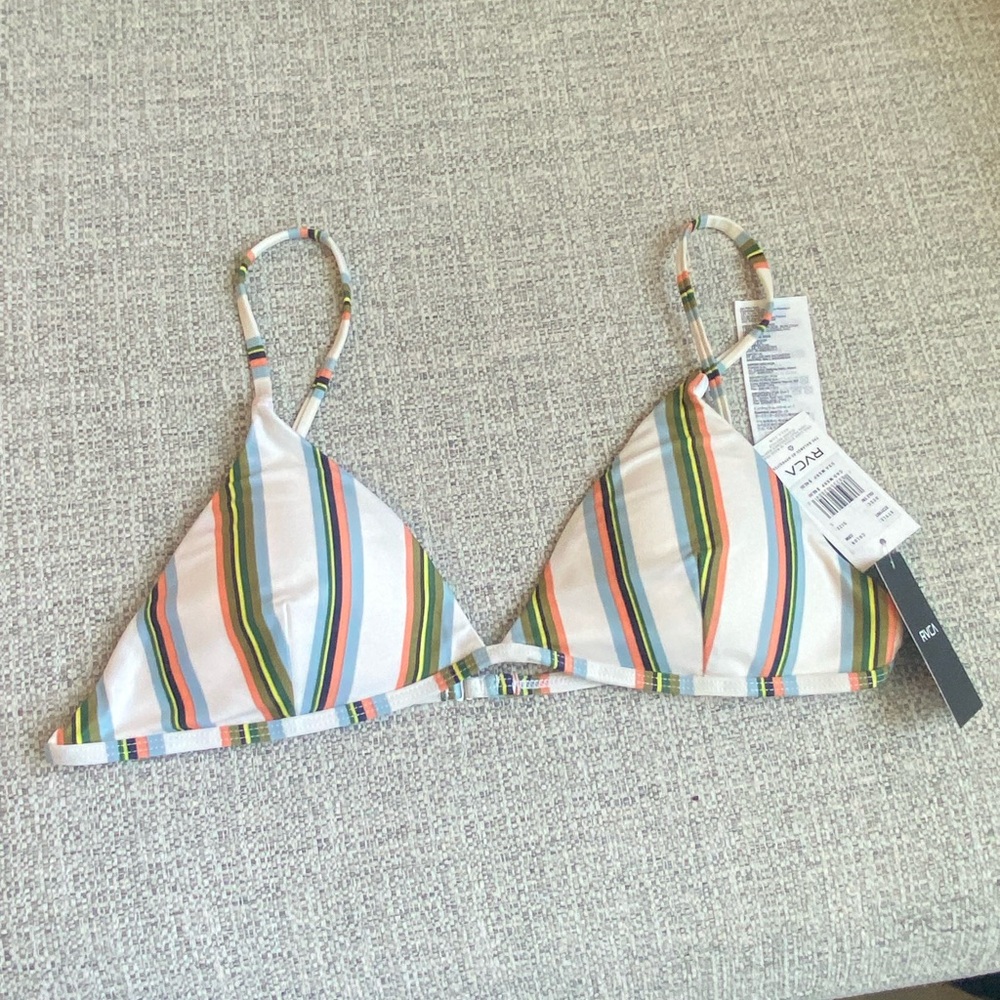 RVCA Colorful Striped Bikini Top
